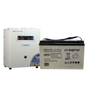 Комплект ИБП Инвертор Энергия ИБП Pro 1000 + Аккумулятор 100 АЧ - ИБП и АКБ - ИБП для котлов - Магазин электрооборудования Проф-Электрик